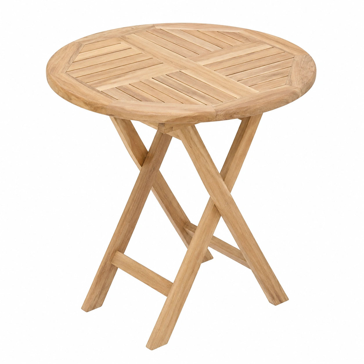 Runder Gartentisch aus Teakholz - 50 cm Durchmesser, 50 cm Höhe