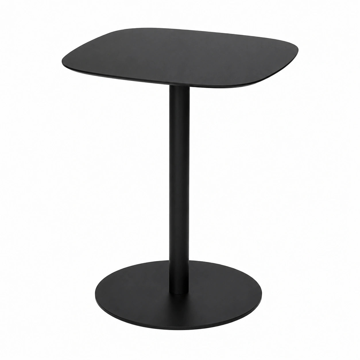 Moderner Beistelltisch mit Metallrahmen für Wohnzimmer, Schlafzimmer und Terrasse in Schwarz, 50 x 40 x 40 cm