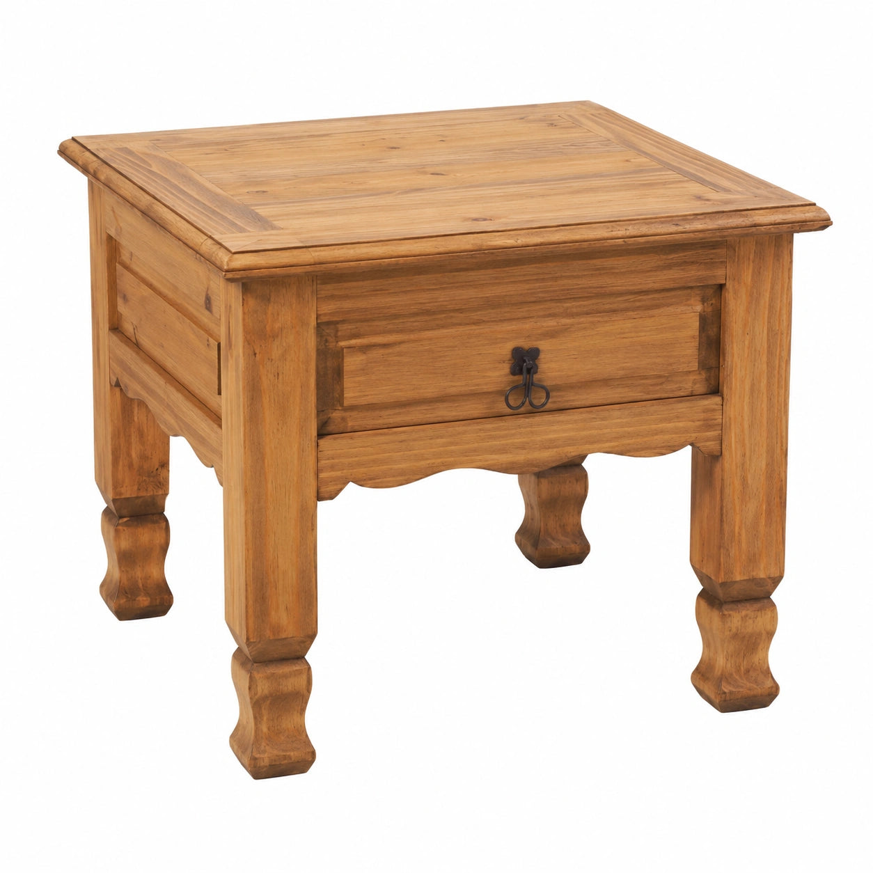 Beistelltisch Landhausstil aus Massivholz Pinie, 60x50x60 cm, Honigfarbe