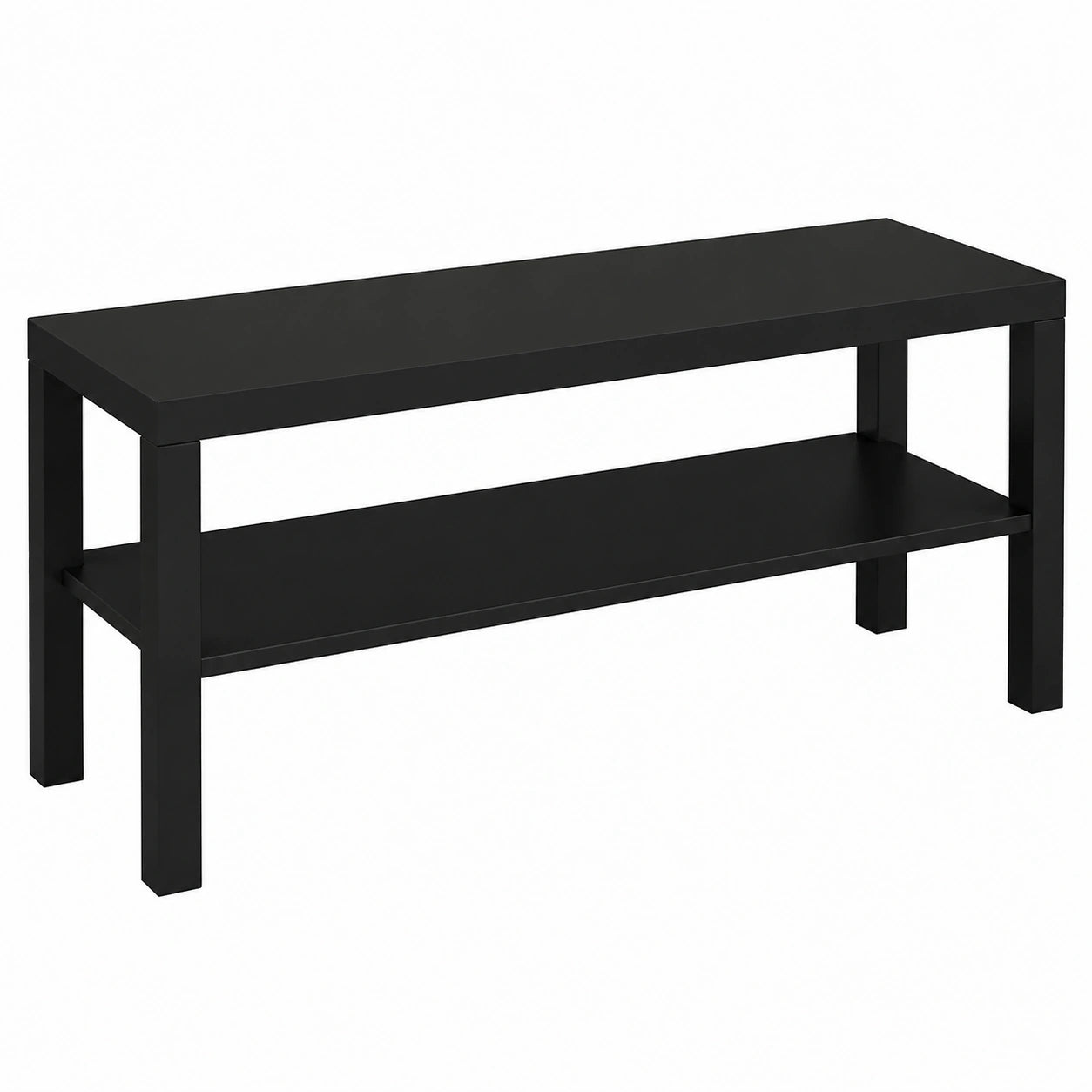 Moderner TV-Schrank mit 2 Ebenen, rustikalem Braun, für Wohnzimmer oder Schlafzimmer, Höhe 45 cm x Breite 90 cm