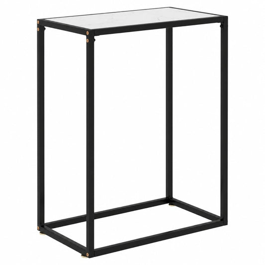 Homgoday Konsolentisch aus gehärtetem Glas, 60 x 35 x 75 cm, weiß - Ideal für Esszimmer, Küche und Garten