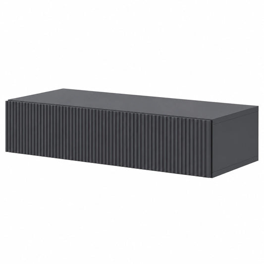 Selsey Hängender Konsolentisch mit Schublade, 90 cm Breite, Schwarz, Ideal für Flur oder Schminktisch