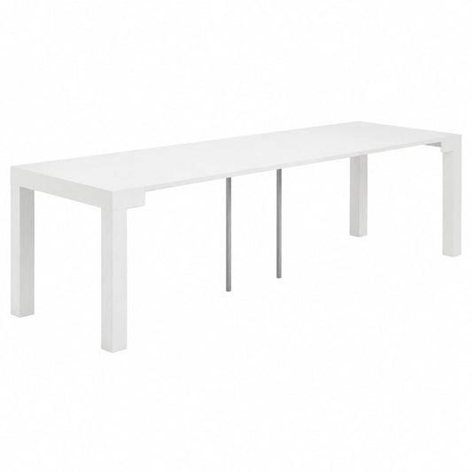 MOBILI FIVER, Erweitbarer Konsolentisch First, 45 bis 305 x 90 cm, Weiße Esche, Hergestellt in Italien