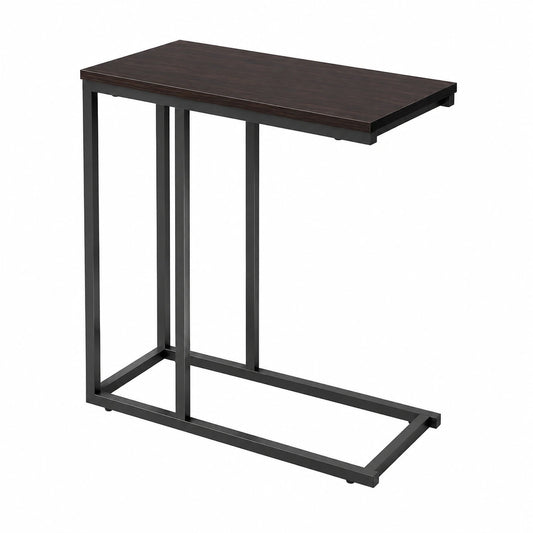 WOLTU 2er Set Beistelltische, Kaffeetische aus Metall und MDF, 45x25x63,5cm, Dunkelbuche