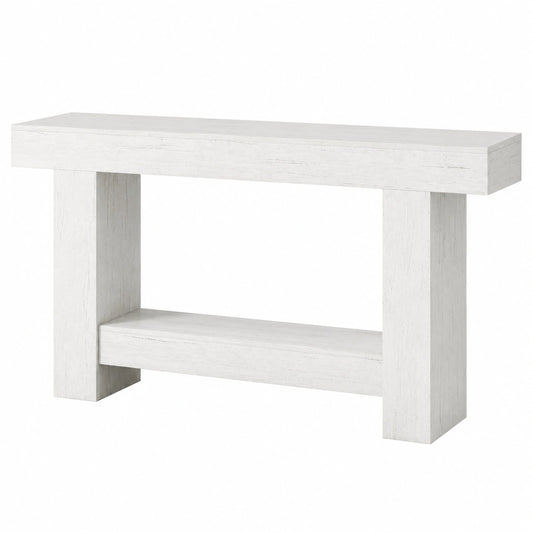 Eleganter Konsolentisch mit Stauraum, 160 x 30 x 80 cm, für Flur und Wohnzimmer, Weiß