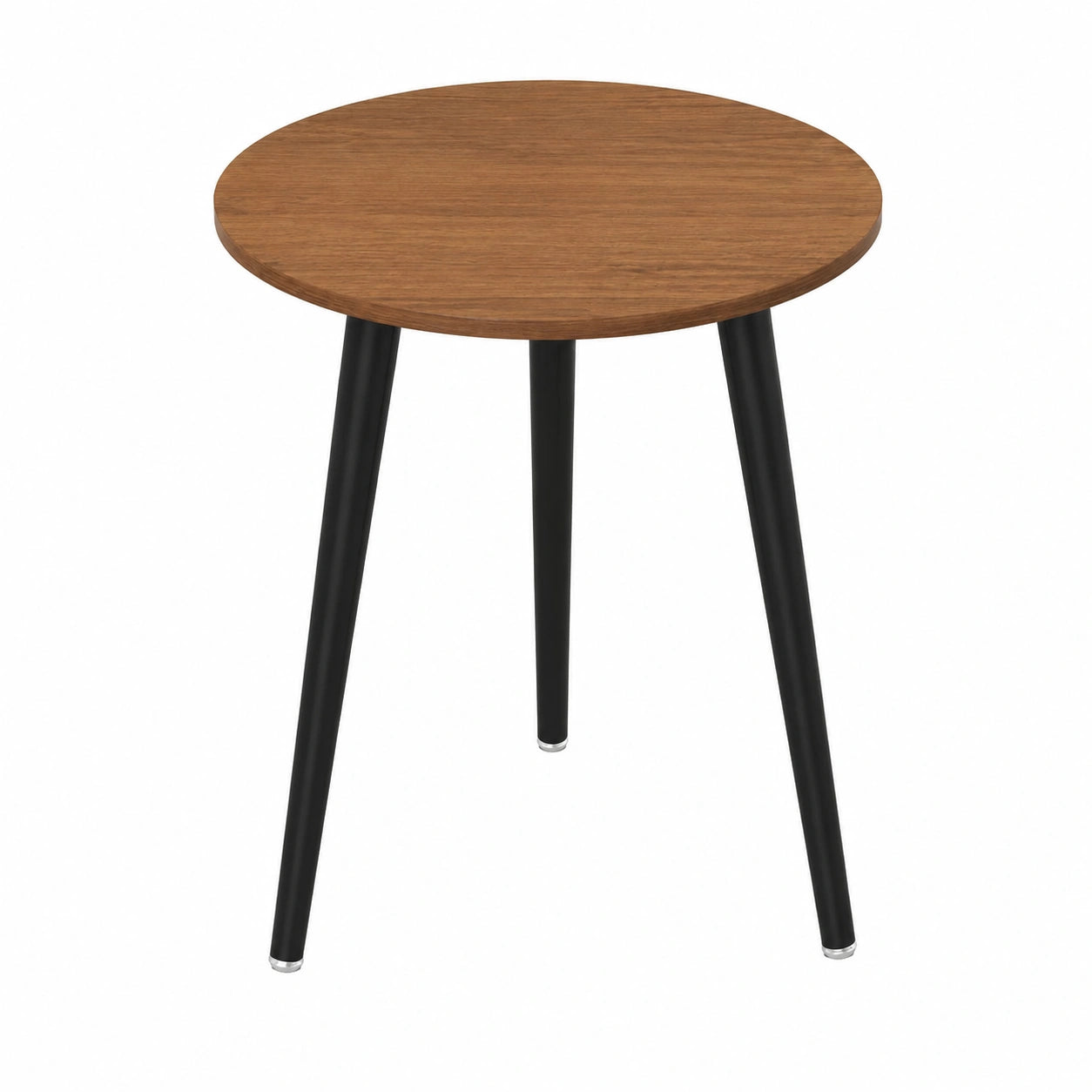 Runder Beistelltisch aus Holz im skandinavischen Design, 42x42x51 cm, Walnuss für Wohnzimmer und Schlafzimmer