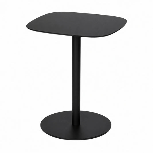 Moderner Beistelltisch mit Metallrahmen für Wohnzimmer, Schlafzimmer und Terrasse in Schwarz, 50 x 40 x 40 cm