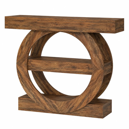 Vintage Konsolentisch mit 3 Ablagen für Flur und Wohnzimmer, 105 x 30 x 85 cm